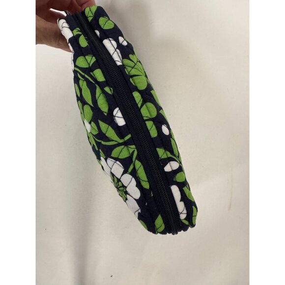 Vera Bradley Medium Cosmetic Bag In Navy & Green Floral Pattern - Picture 6 of 15